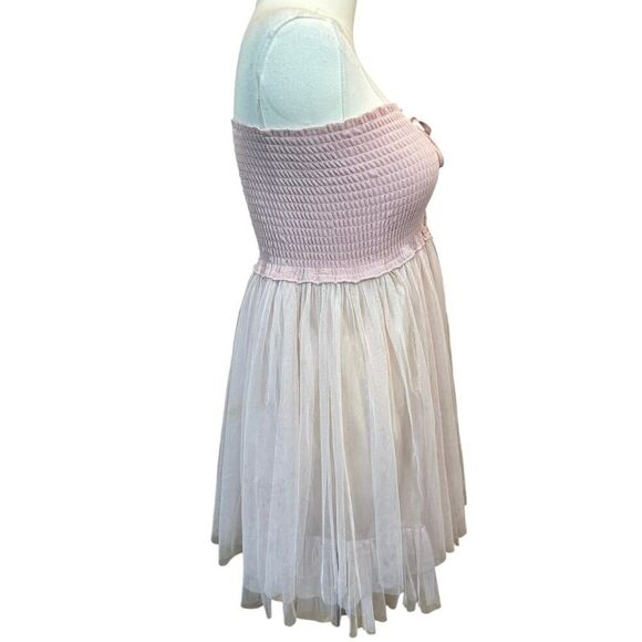 BOHO Y2K Coquette Baby Doll Tube Top Pink Balletcore Fairy Whimsical Size XS - Picture 3 of 11